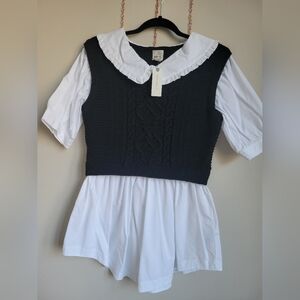 MAUVE by ANTHOPOLGIE TWOFER Sweater/shirt SIZE M